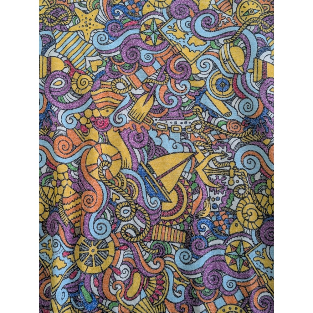LuLaRoe Perfect T Top Womens XL Multi Color Nautical Doodle Print Tunic - Picture 2 of 6